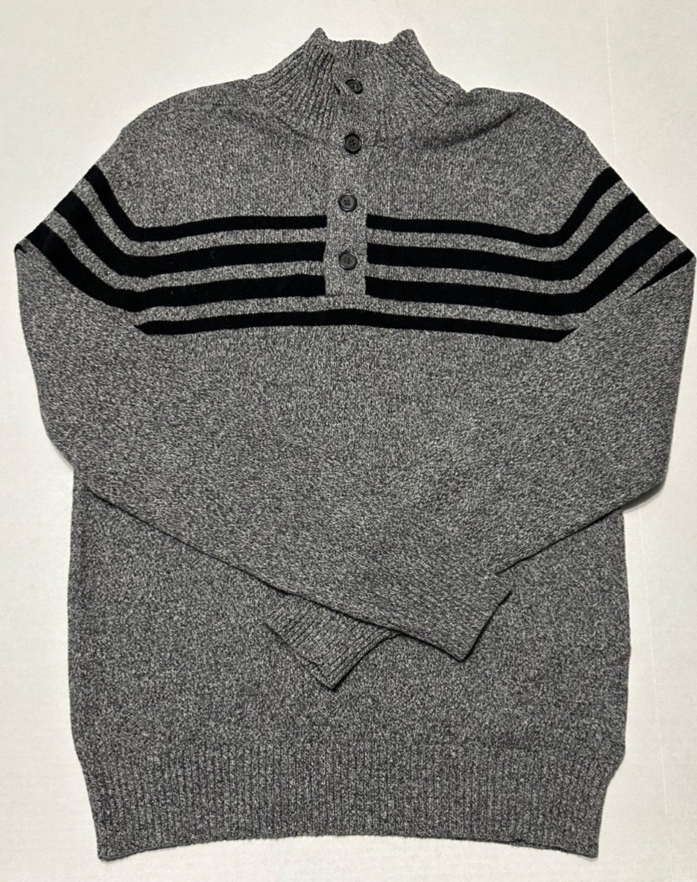 Banana Republic Sweater Men’s Size Medium Grey Striped NWT